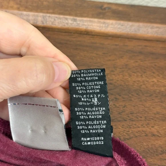 Harley Davidson Women's Burgundy Long Sleeve Top with Butterfly Design. XL - Picture 10 of 11